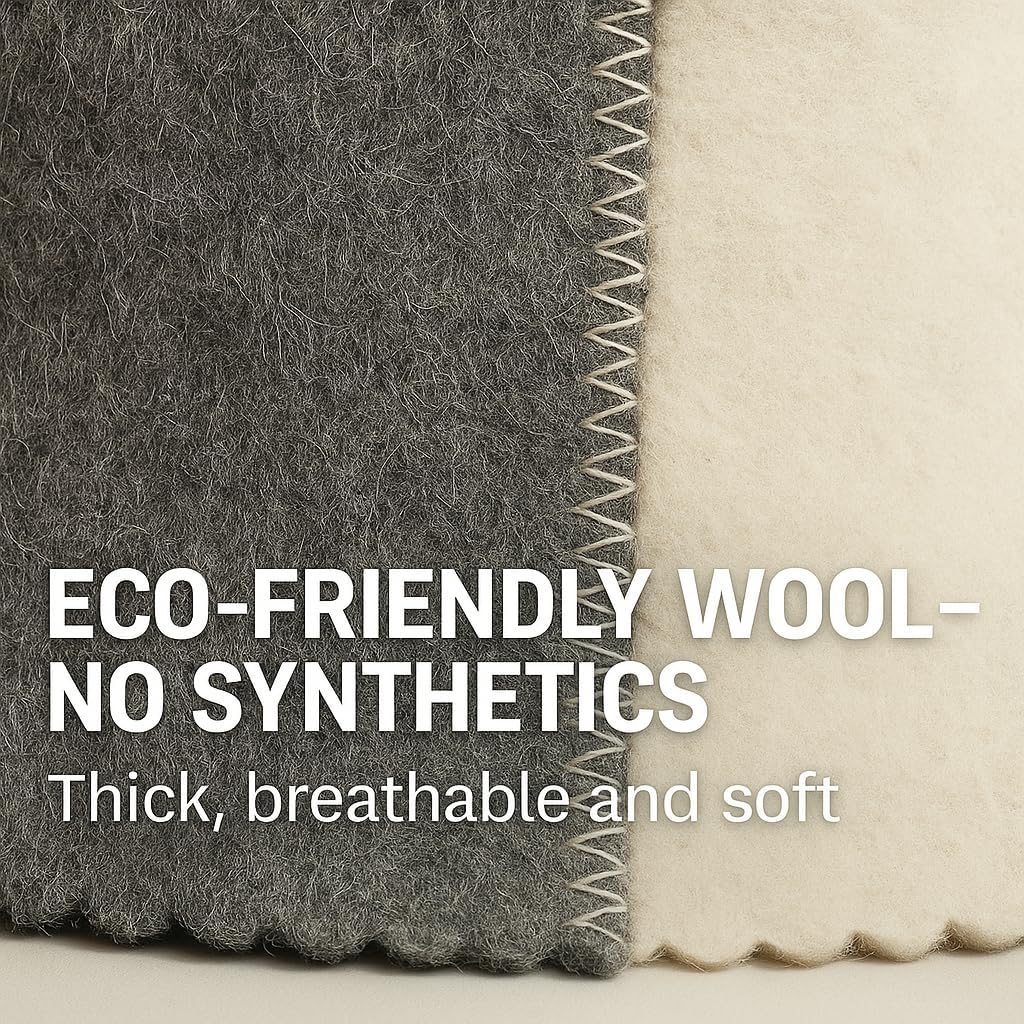 Premium Sauna Hat – 100% Natural Wool, Handmade Sauna Headwear for Men and Women – Eco-Friendly, Breathable - Image 5
