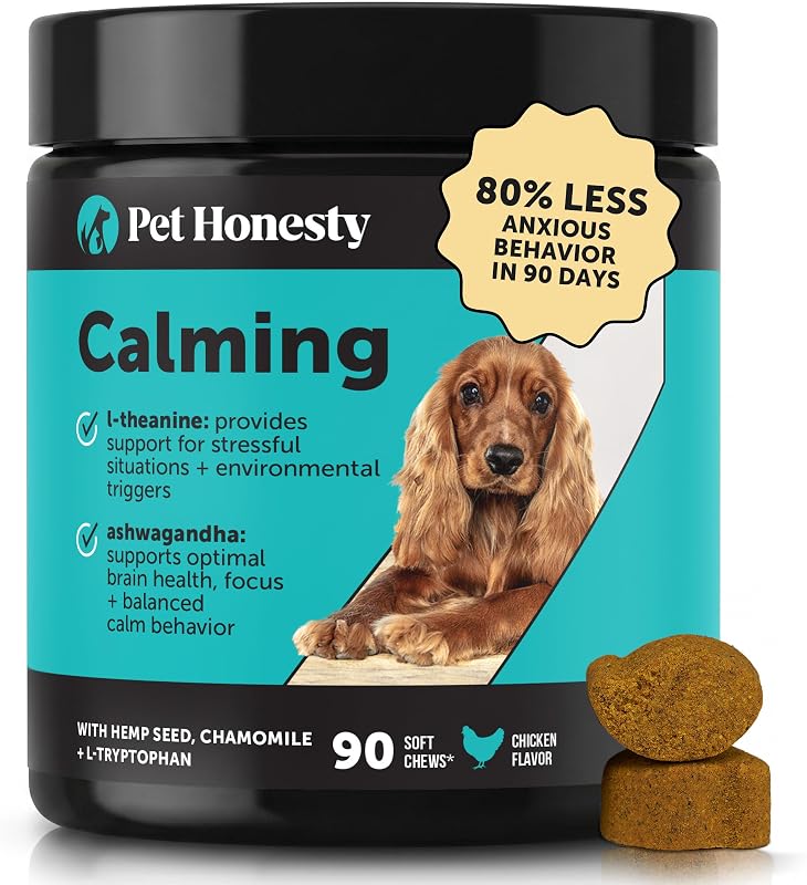 Pet Honesty Vet Recommended Dog Calming Chews with Ashwagandha, 90 Count