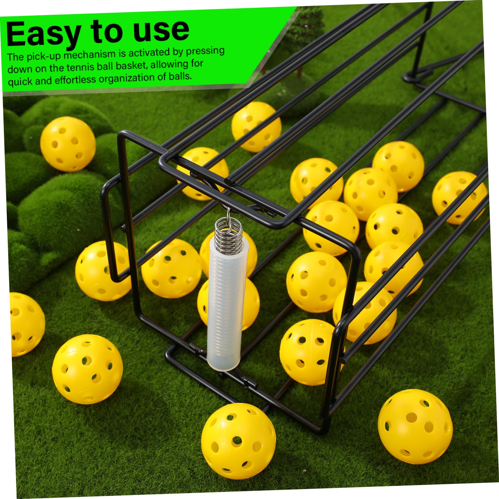 Recogepelotas de Tenis Portátil Sistema de Presión, Acero Inoxidable