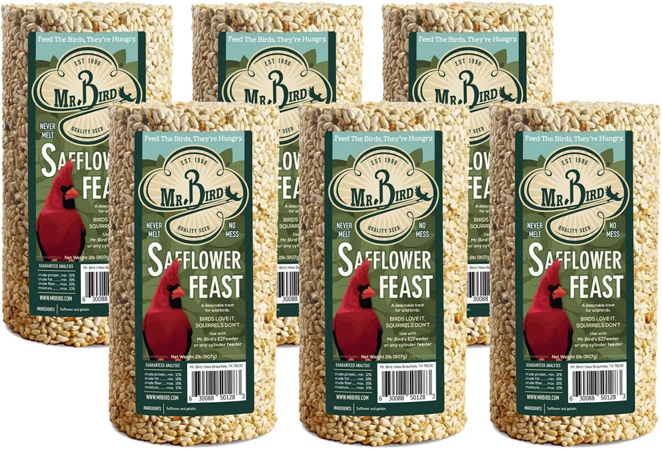 Mr. Bird 6Pack Safflower Feast Small Wild Bird Cylinder 28 oz
