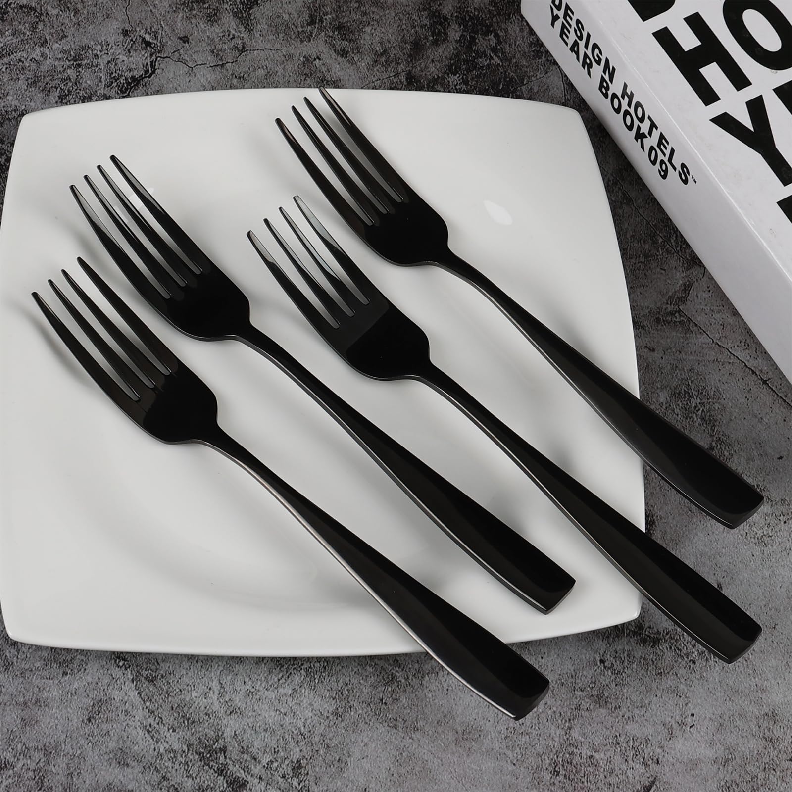 Vababa 16-Piece Black Dinner Forks, Stainless Steel Restaurant Forks — Amazon image 6
