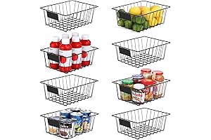 8 Pack Kitchen Pantry Storage Bins for Organizing