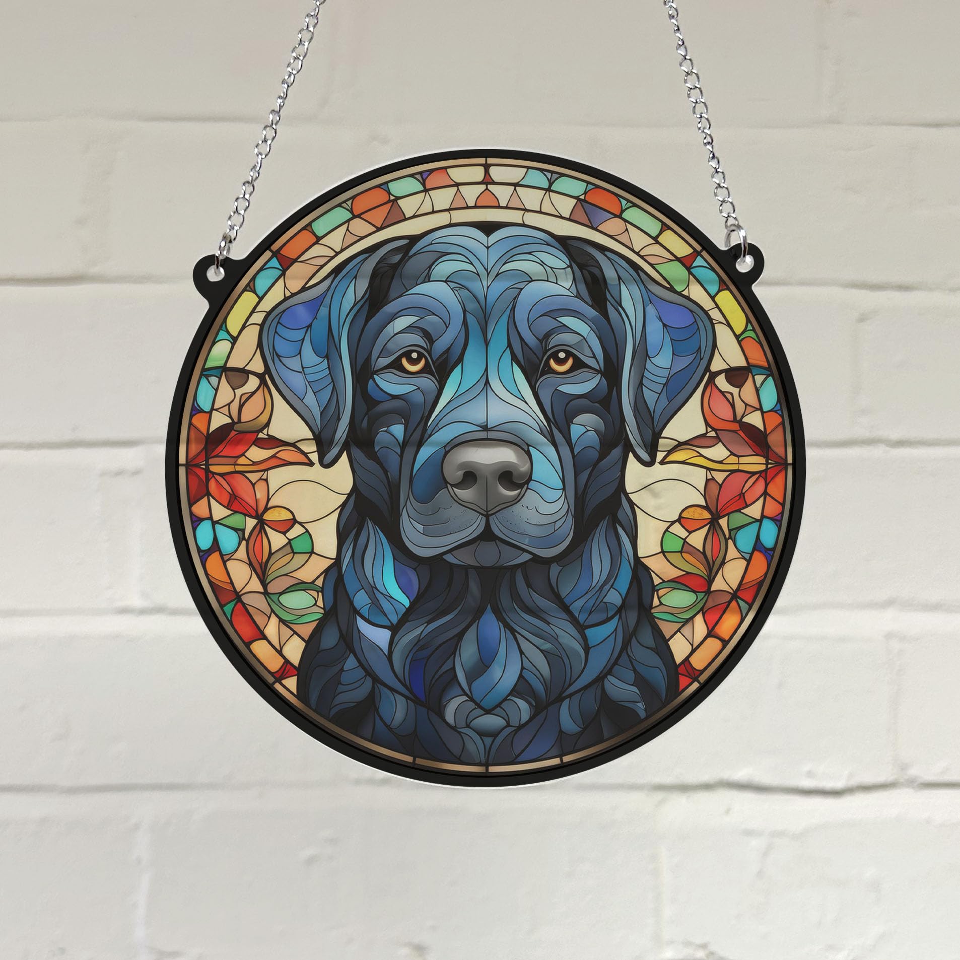 Image Industry Labrador Black Stained Glass Effect Suncatcher - Garden Gift - Dog Gift - Pet Memorial (19cm) - Image 3