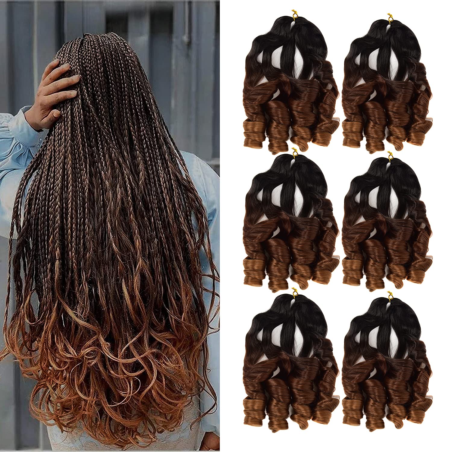 Buy 22inch French Curl Braiding Hair Loose Wavy Braiding Hair (4packs