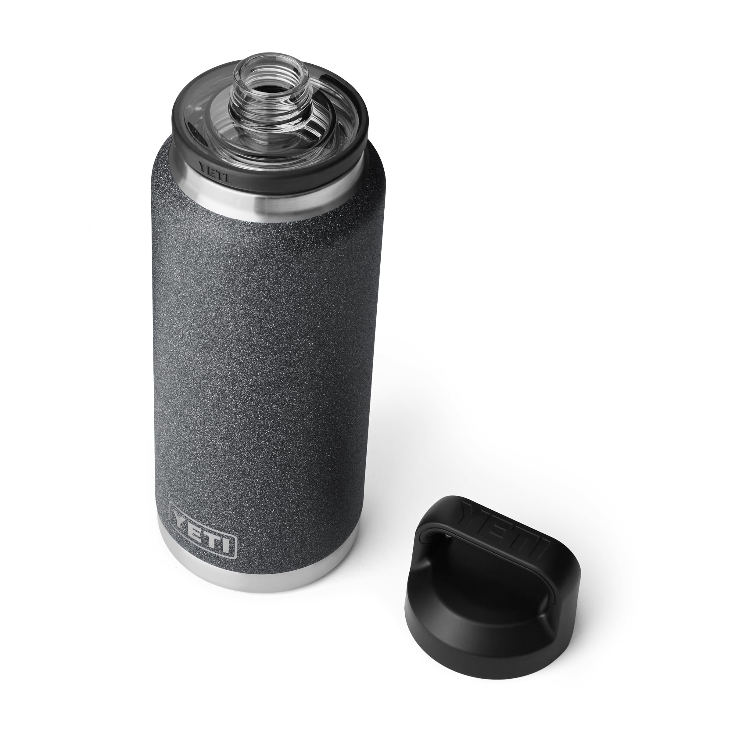 YETI Rambler 36 oz Bottle, Leakproof, Vacuum Insulated, Stainless Steel with Chug Cap, Black Stone — image 1