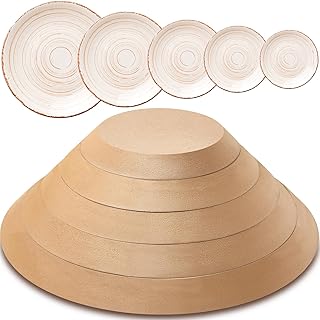 Sunnychicc 5 moldes de cerámica para arcilla, moldes de cerámica de madera, moldes de arcilla para cerámica, molde de cerámica para molde de arcilla para molde de arcilla de 5 tamaños, herramientas de