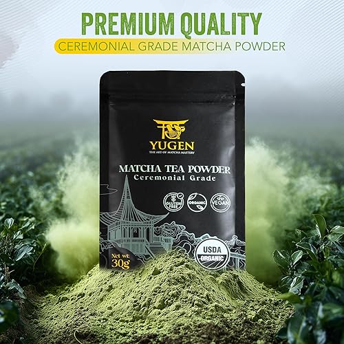 Miniatura 3 de Juego de batidor de matcha de 7 piezas, incluye 1.06 oz de polvo de matcha de grado ceremonial, tamiz de metal, batidor de bambú, soporte para