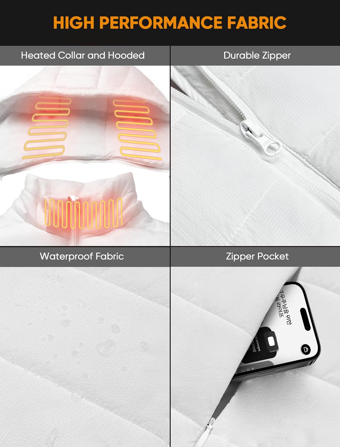 [2025 All-New Heated Vest Women - Detachable Heated Hood, With 7.4V 16000mAh Battery Pack, Womens Heated Vest - Image 5