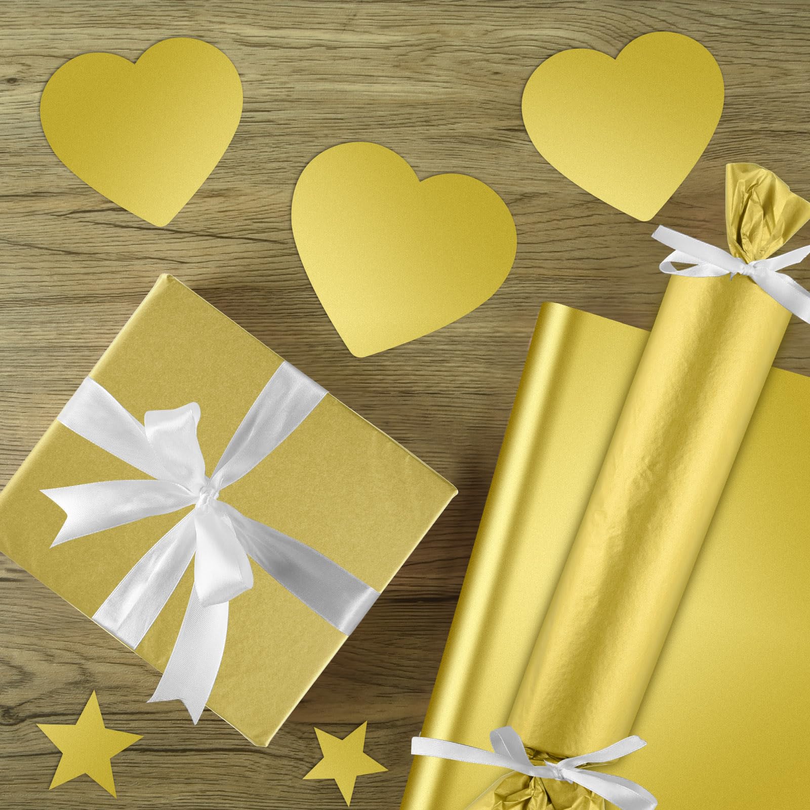 CHRORINE 60 hojas de papel de seda dorado para envolver regalos de arte, papel de seda a granel para manualidades DIY, decoración de cumpleaños, fiestas navideñas (20 x 14,5 pulgadas)