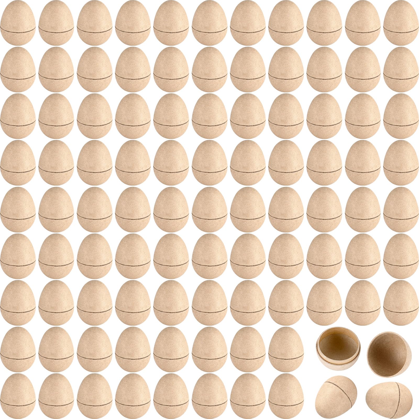 Photo 1 of Crtiin 100 Pieces DIY Paper Mache Easter Eggs Bulk Easter Basket Stuffers 2.95 Inches Eggs Craft Supplies for DIY Craft Gifts Ideas Ornaments Adults, Brown