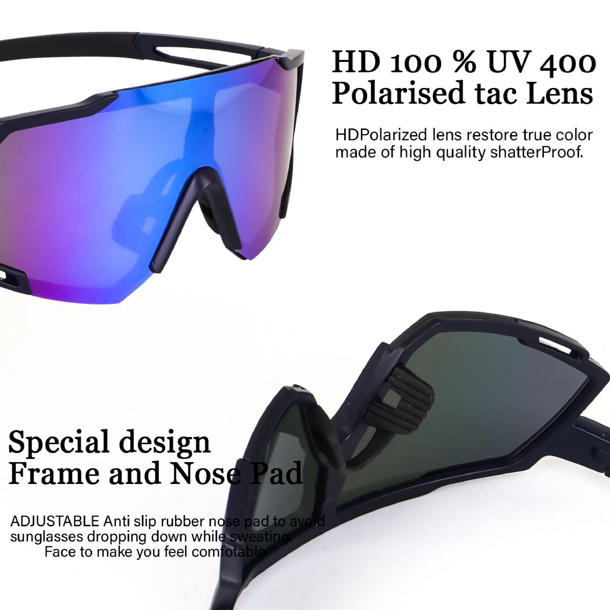 Dervin Gafas de sol deportivas de una sola pieza con visera de gran tamaño, no polarizadas, para hombres y mujeres, para críquet al aire libre, ciclismo, senderismo, pesca