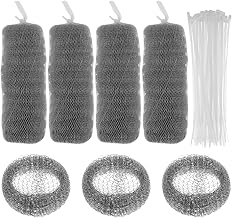 50 Pack Washing Machine Lint Traps Stainless Steel Lint Snare Traps with 50 Cable Ties Durable Laundry Mesh Washer Hose Filter Prevent Drain Clogging Laundry Filter Catcher for Home
