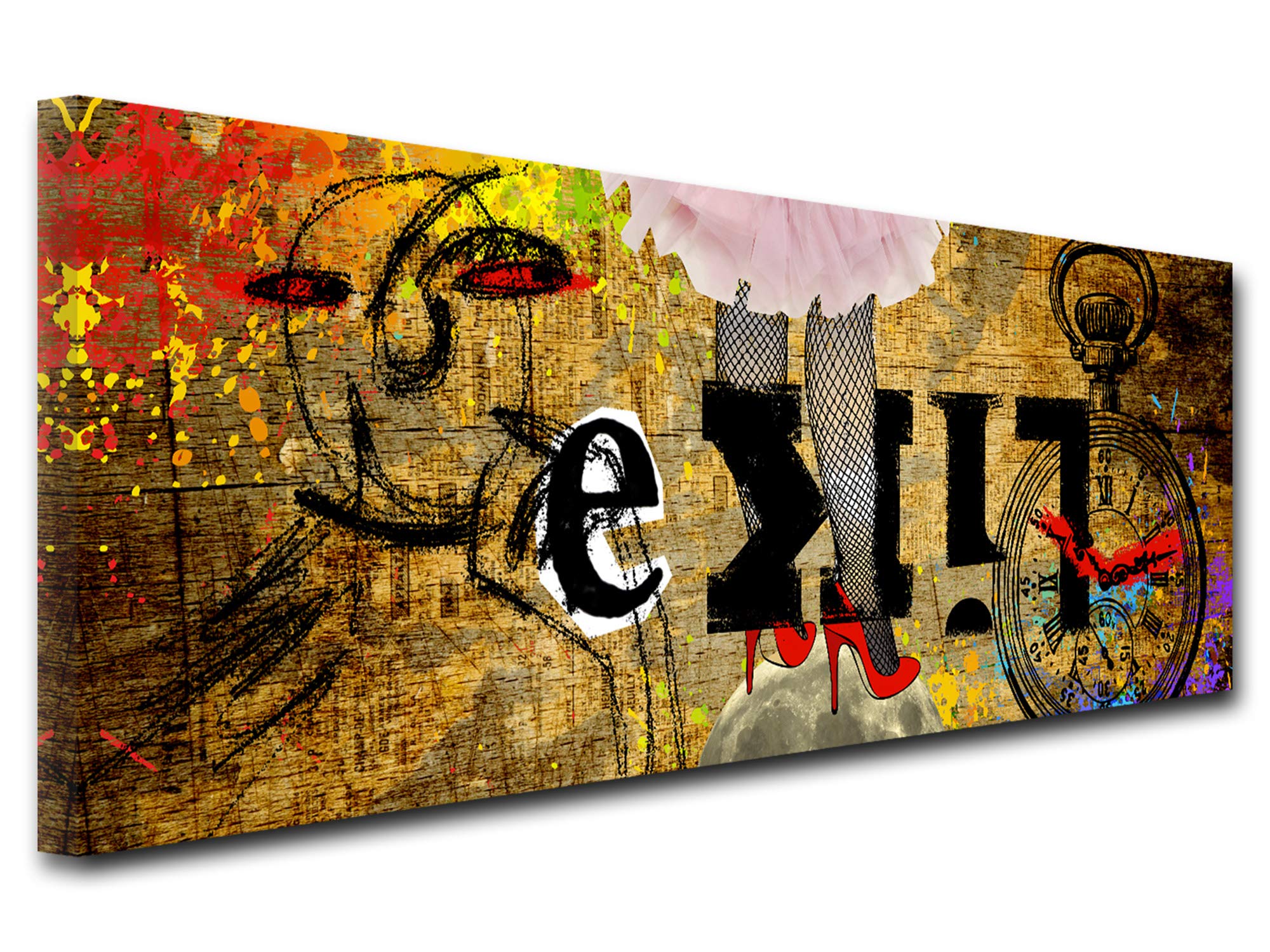 Declina, Decorazione da Parete, Quadro, Decorazione per la casa, Quadro Decorativo da Parete, per Soggiorno, 80 x 30 cm, Multicolore, Canvas, Multicolore, 120x50 cm
