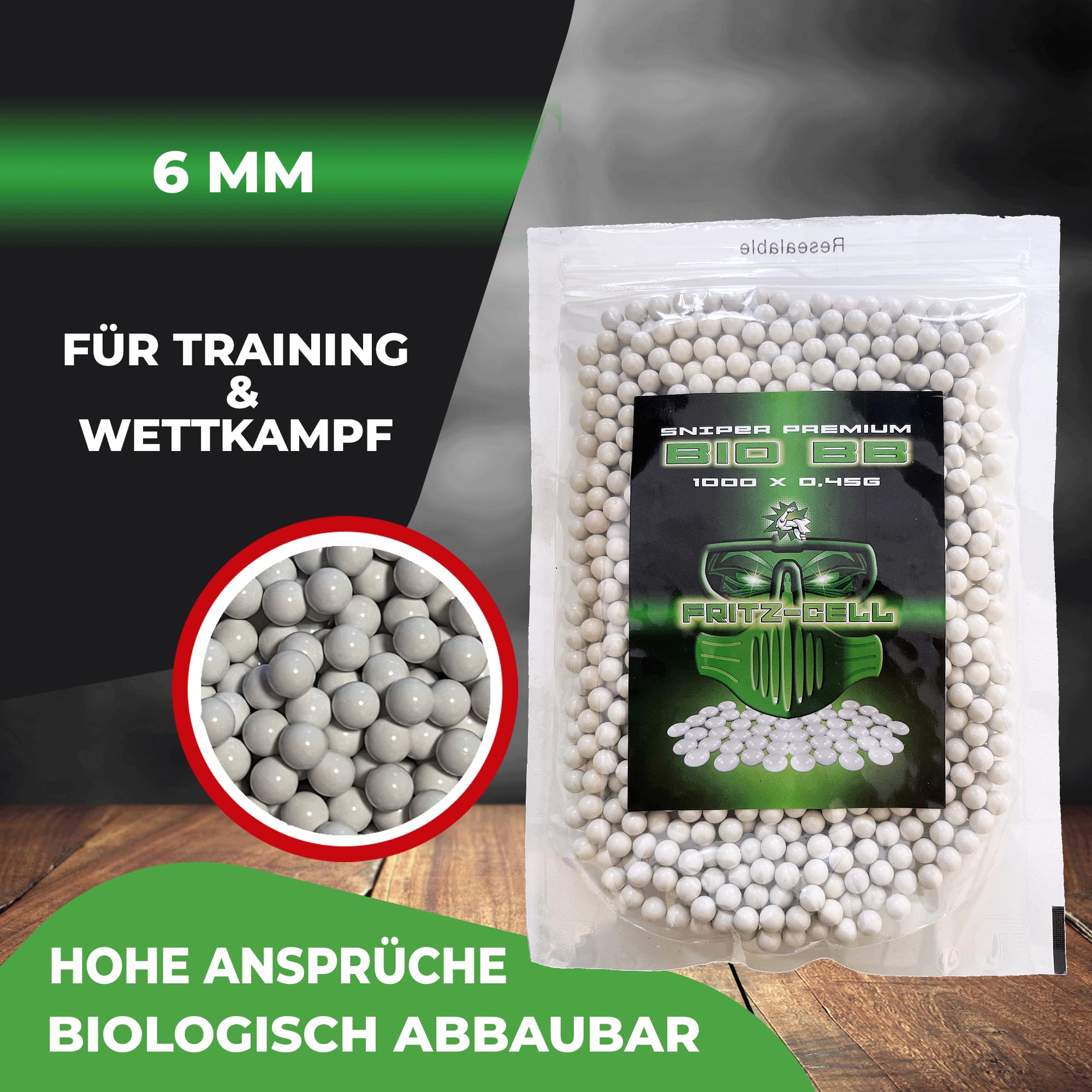 BBS Bio Sniper 1000 Bolsas para pesca 6 mm 0,45 g