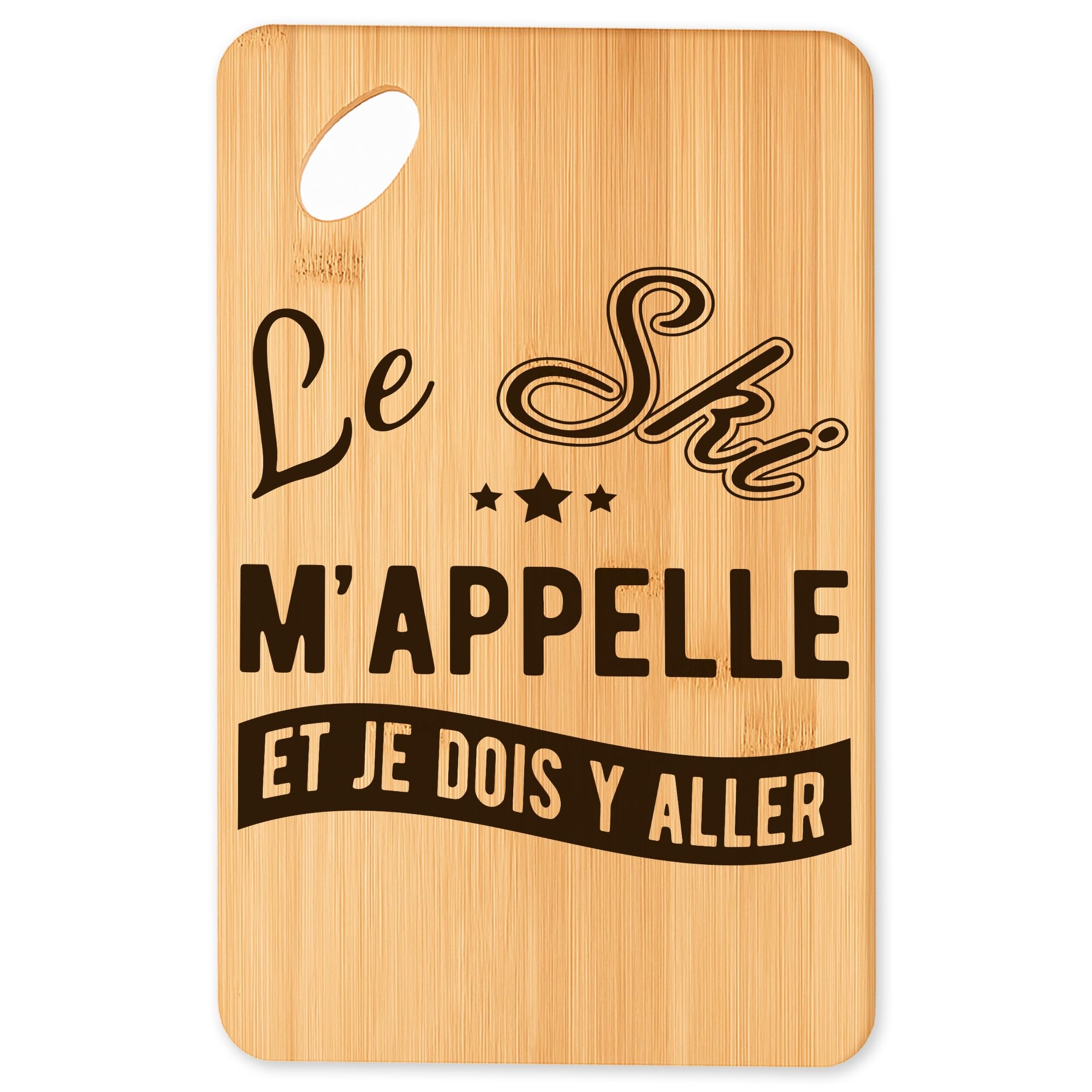 Planche à découper en bambou Ski 5 durable avec rigole pour barbecue réussi
