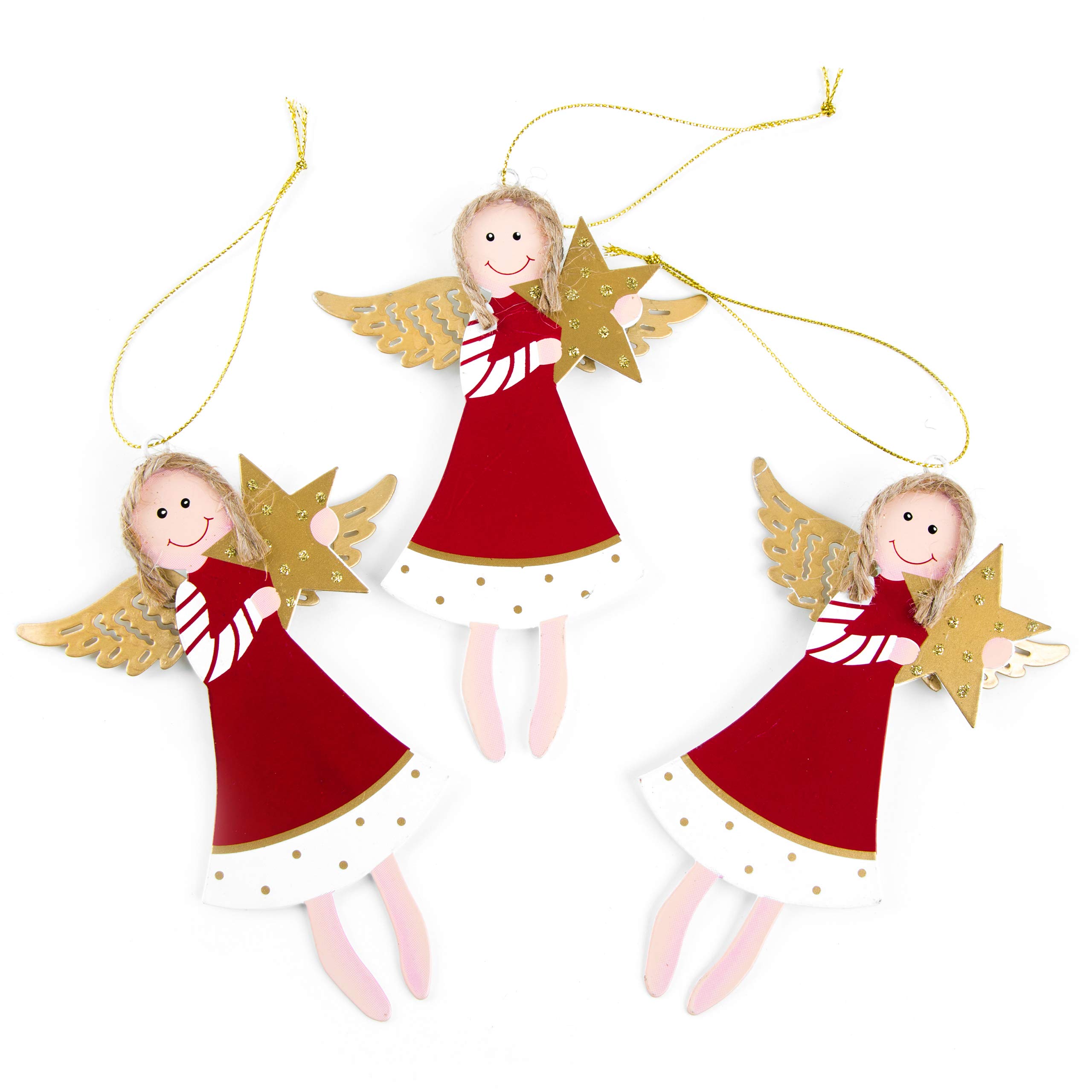 Logbuch-Verlag 24 ciondoli natalizi metallo oro renna angelo albero Natale scintillante particolari addobbi Festività Feste glitter