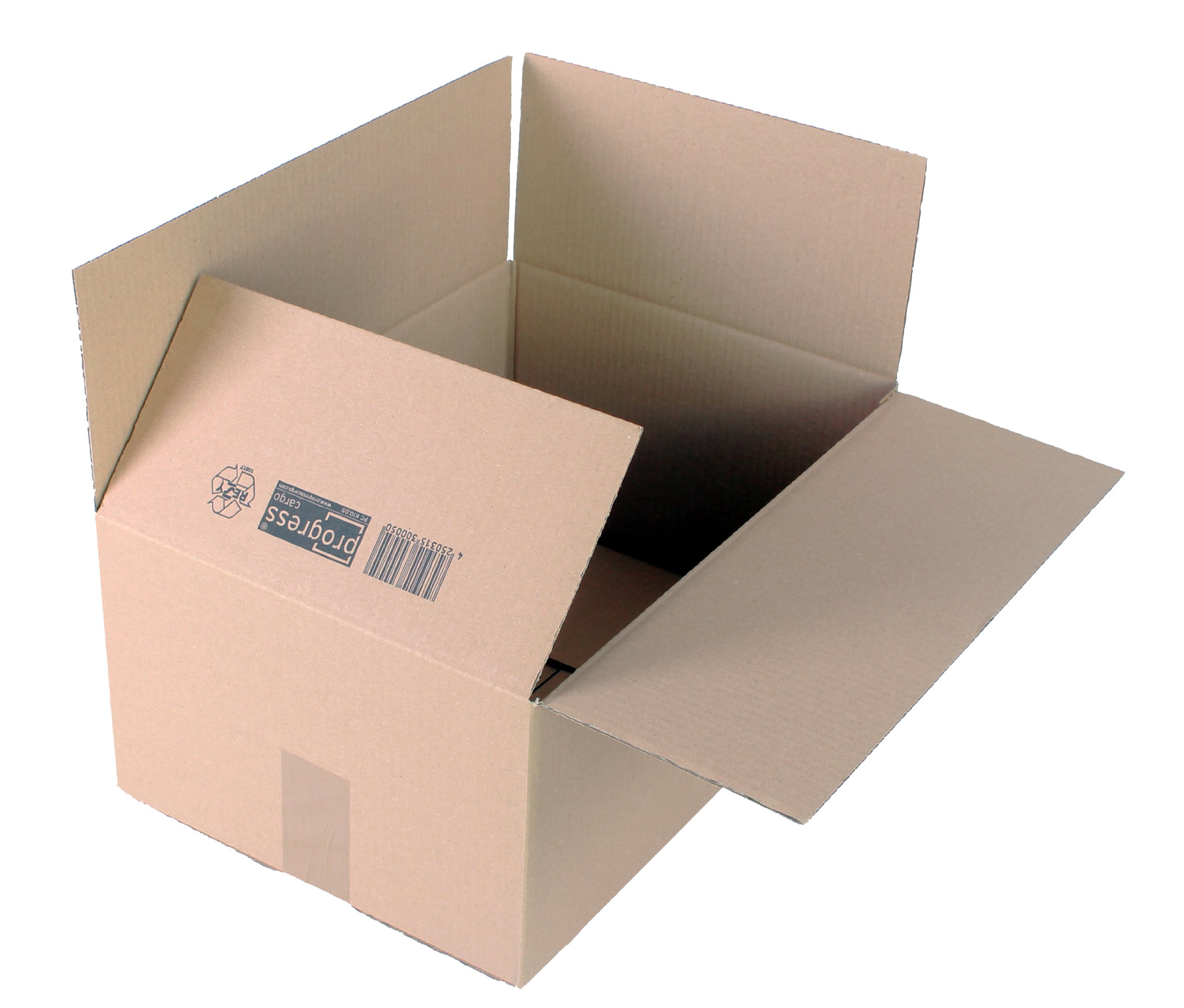 Wellpapp-Faltkarton PC K10.05, 1-wellig, DIN A3+, 427 x 304 x 200 mm, 20-er Pack, braun