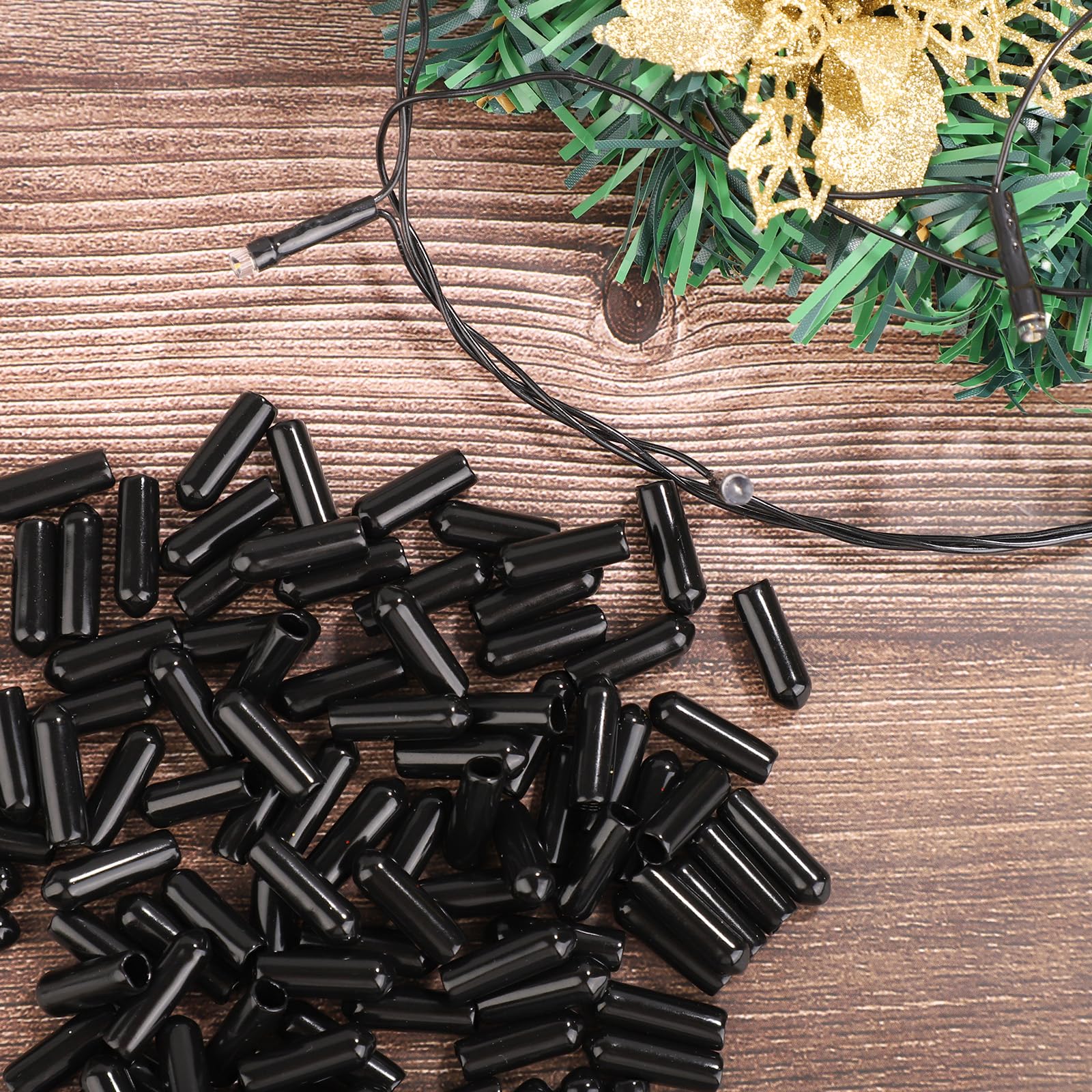 200 Stück Nicht Leuchtende Kappen für Lichterketten, Weihnachtslichtabdeckungen Passend für LED-Röhren mit 0.20x0.79 inch Durchmesser Lichterkettenkappe zum Verstecken für Draußen im Garten als Party