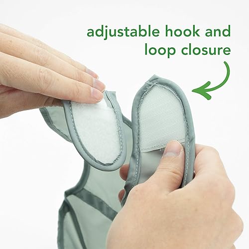 Miniatura 5 de green sprouts Snap & Go - Babero de silicona para atrapar alimentos, parte superior suave, impermeable + cuchara de silicona, enrollable para un