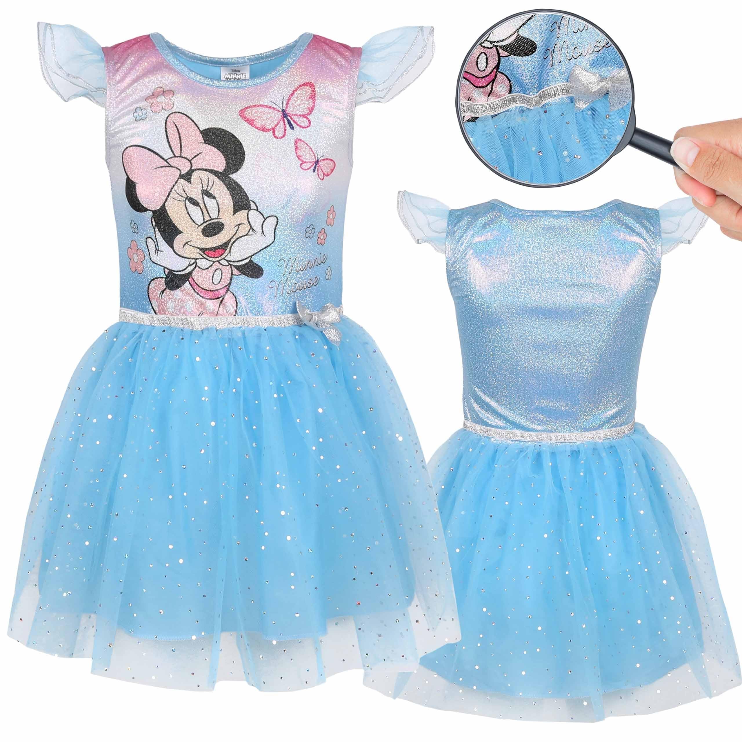Frozen Anna Elsa Abito a Maniche Corte in Tulle Color Pesca, Abito da Bambina