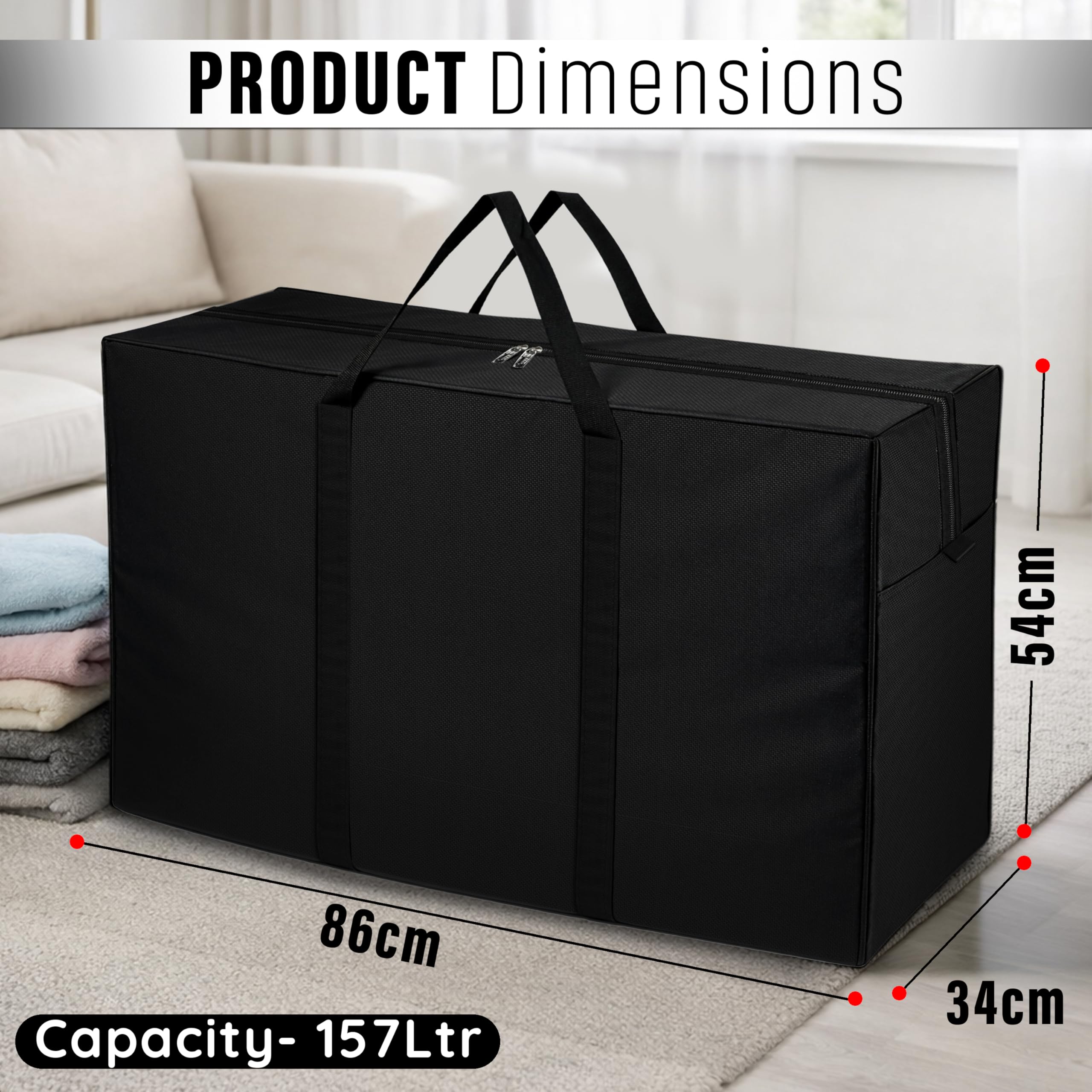 Storite Heavy Duty 1680 Denier Nylon 158 L Extra Large Clothes Storage Bag