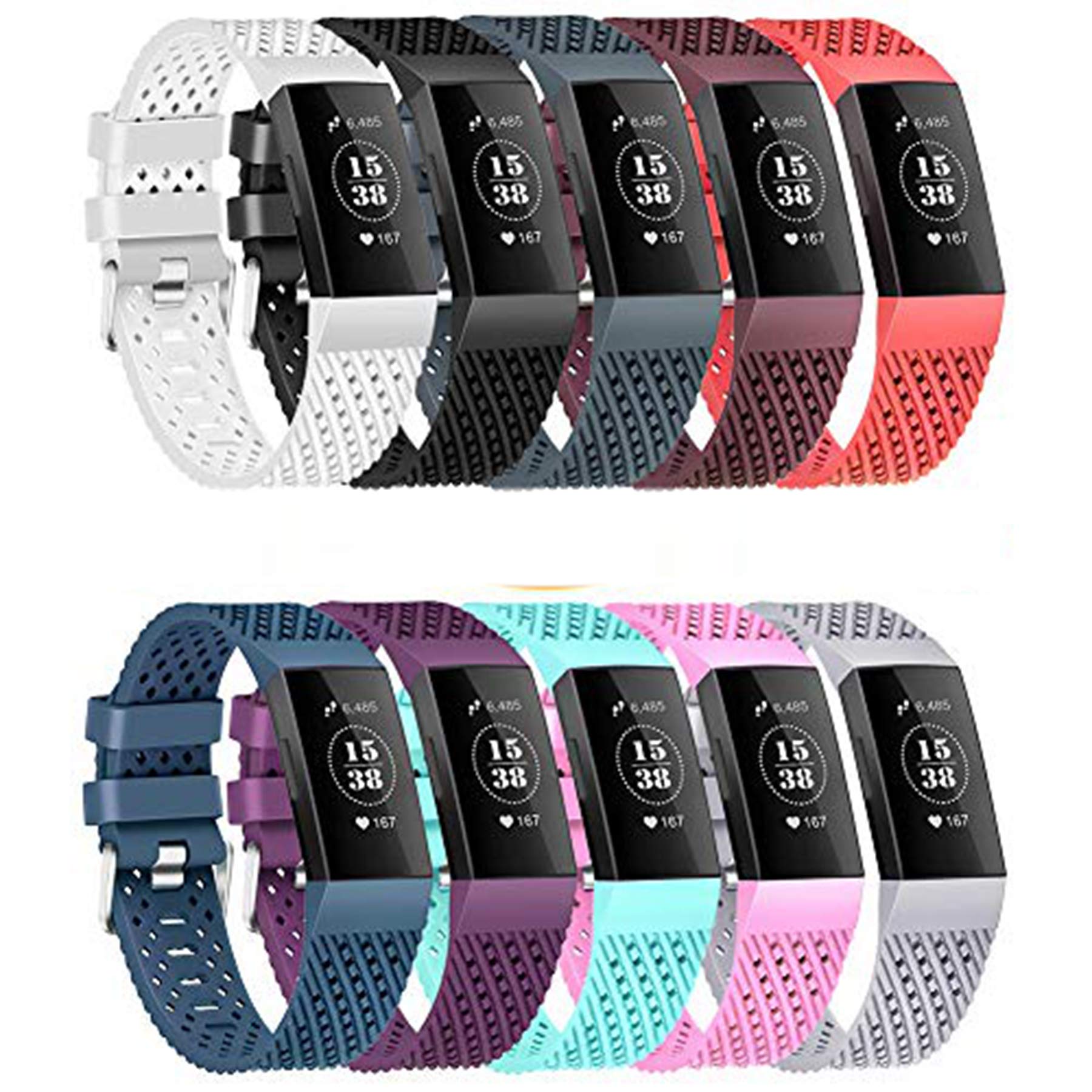 Bracelet anti-transpiration Fitbit Charge 3 souple réglable - 6