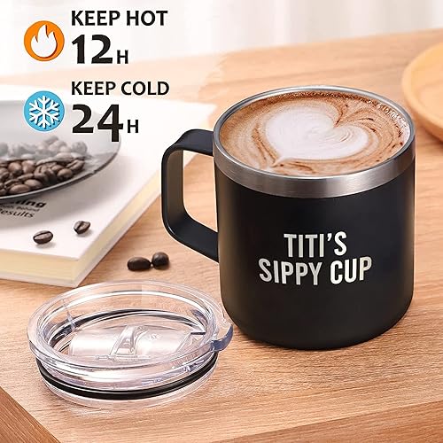 Miniatura 3 de Yanashop88 Titi's Sippy Cup - Taza de café de 14 onzas, vaso Titi, regalos de cumpleaños para Titi de hija - Hijo - Nuevos regalos de Titi - Regalo