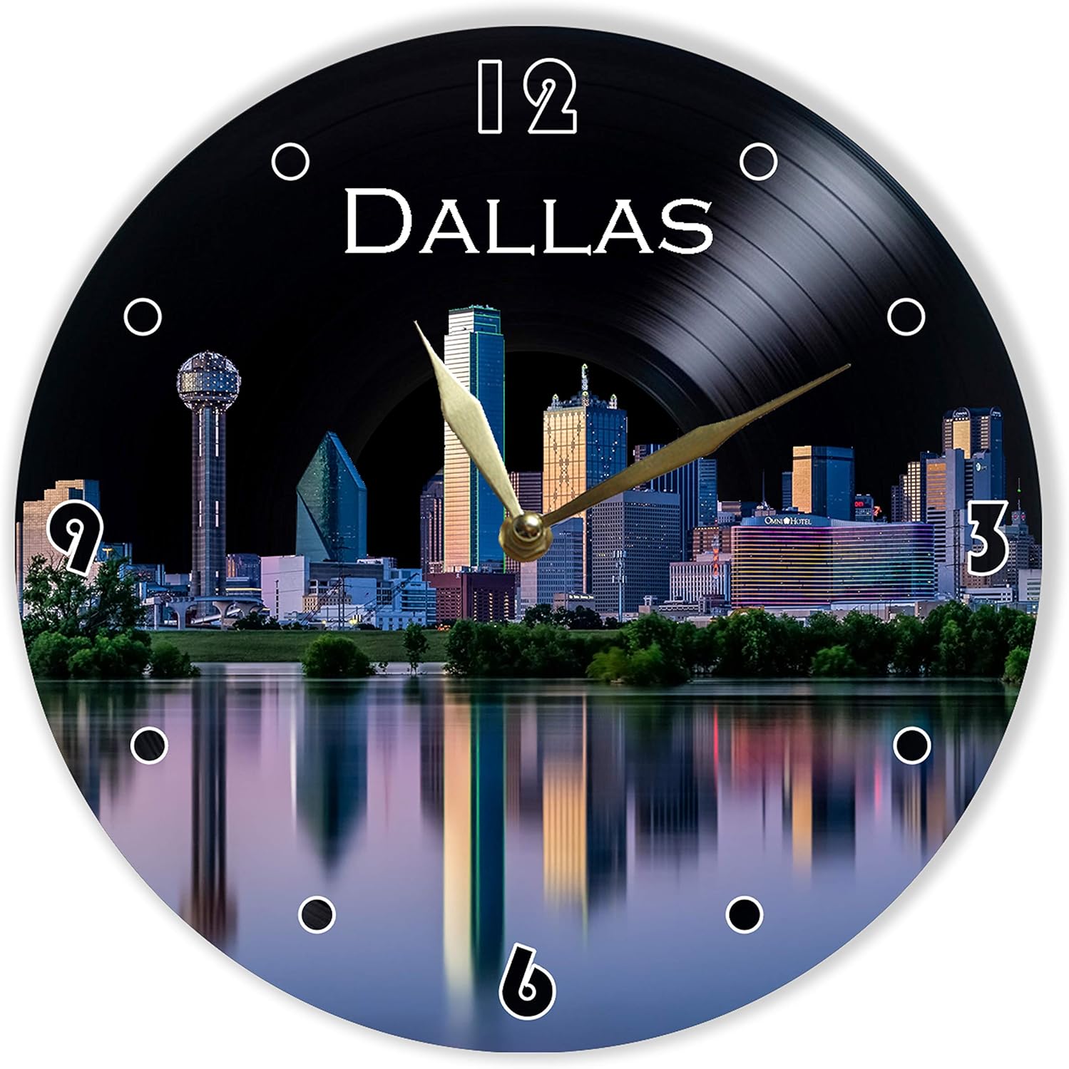 Dallas Clock, Dallas Wall Vinyl Painted Clock 12", Original