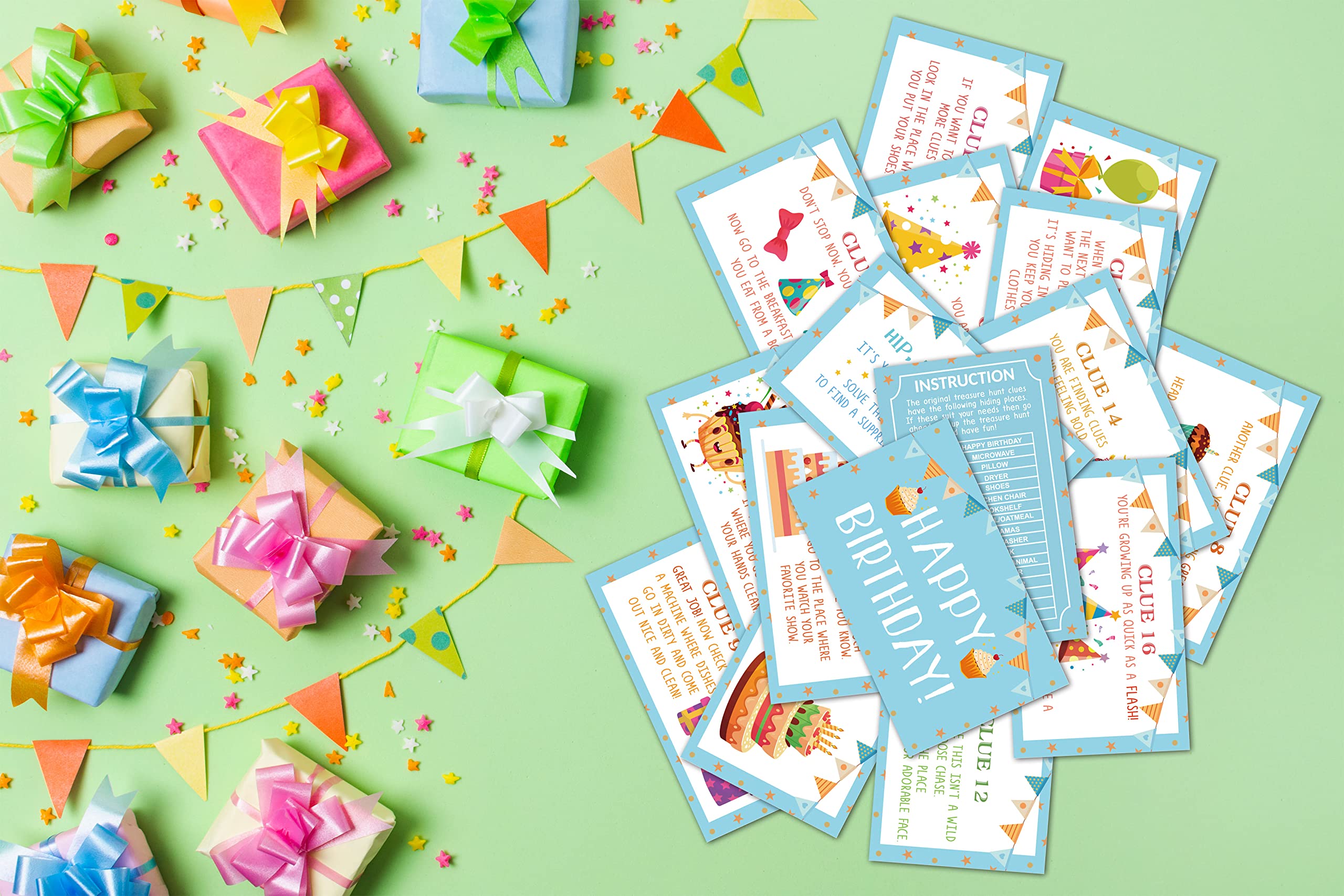 Birthday Treasure Hunt Clues Game Cards Scavenger Hunt Card Game |  Desertcart Seychelles, image size:2560x1707