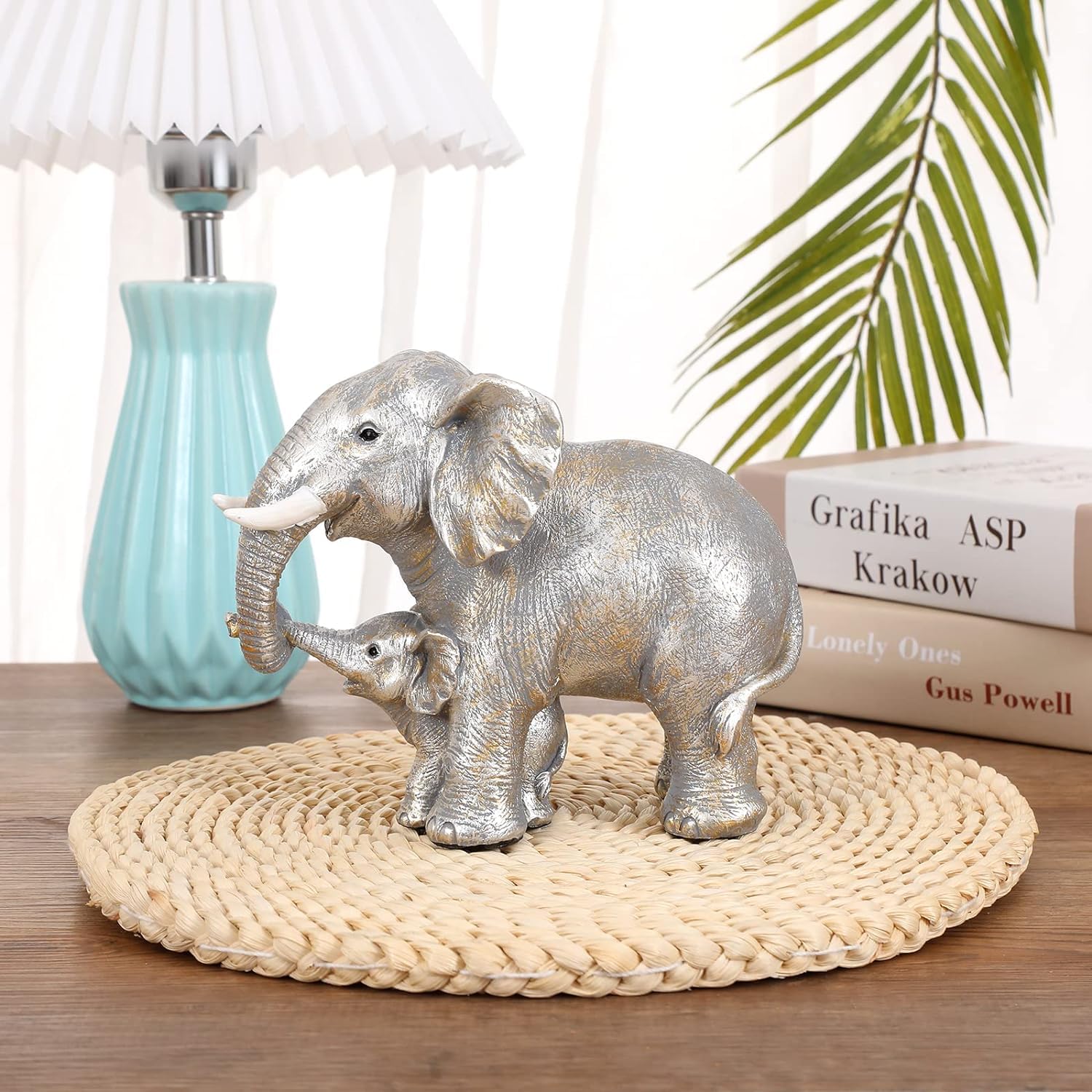 Elephant Décoration, Statue Elephant, Cadeau Maman, Cadeaux éléphants pour Femmes, Objet Décorations Modernes pour Intérieurs, Salon, Bureau - Argent