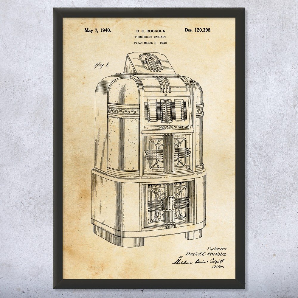 Amazon.com: Framed Jukebox Print, Music Lover Gift, Bar Art, Audiophile  Gift, Recording Studio Art, Juke Box Wall Art, 40s Nostalgia Vintage Paper  (9x12): Posters & Prints