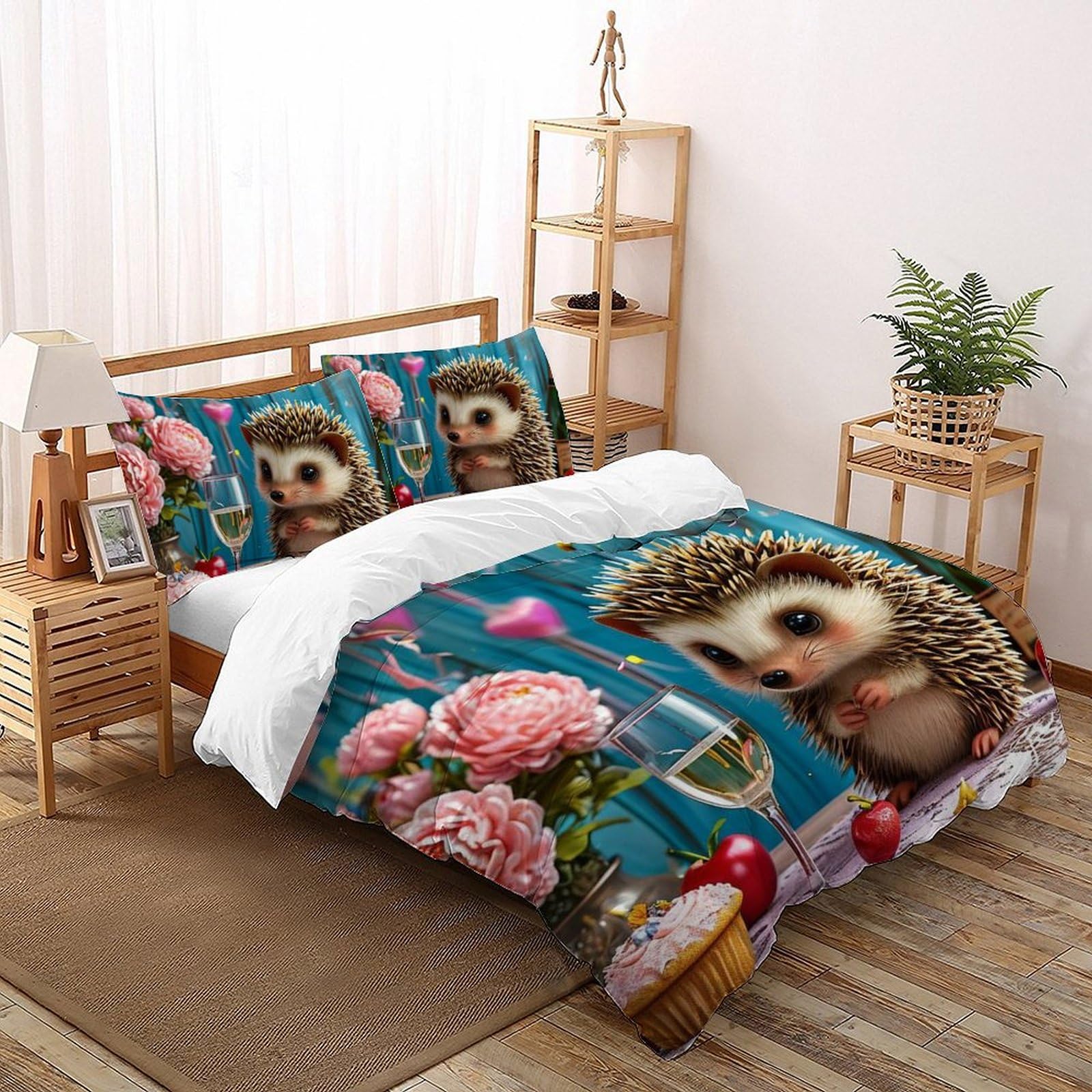 Housse de couette zippée imprimé animalier land pour lit deux places de garçon
