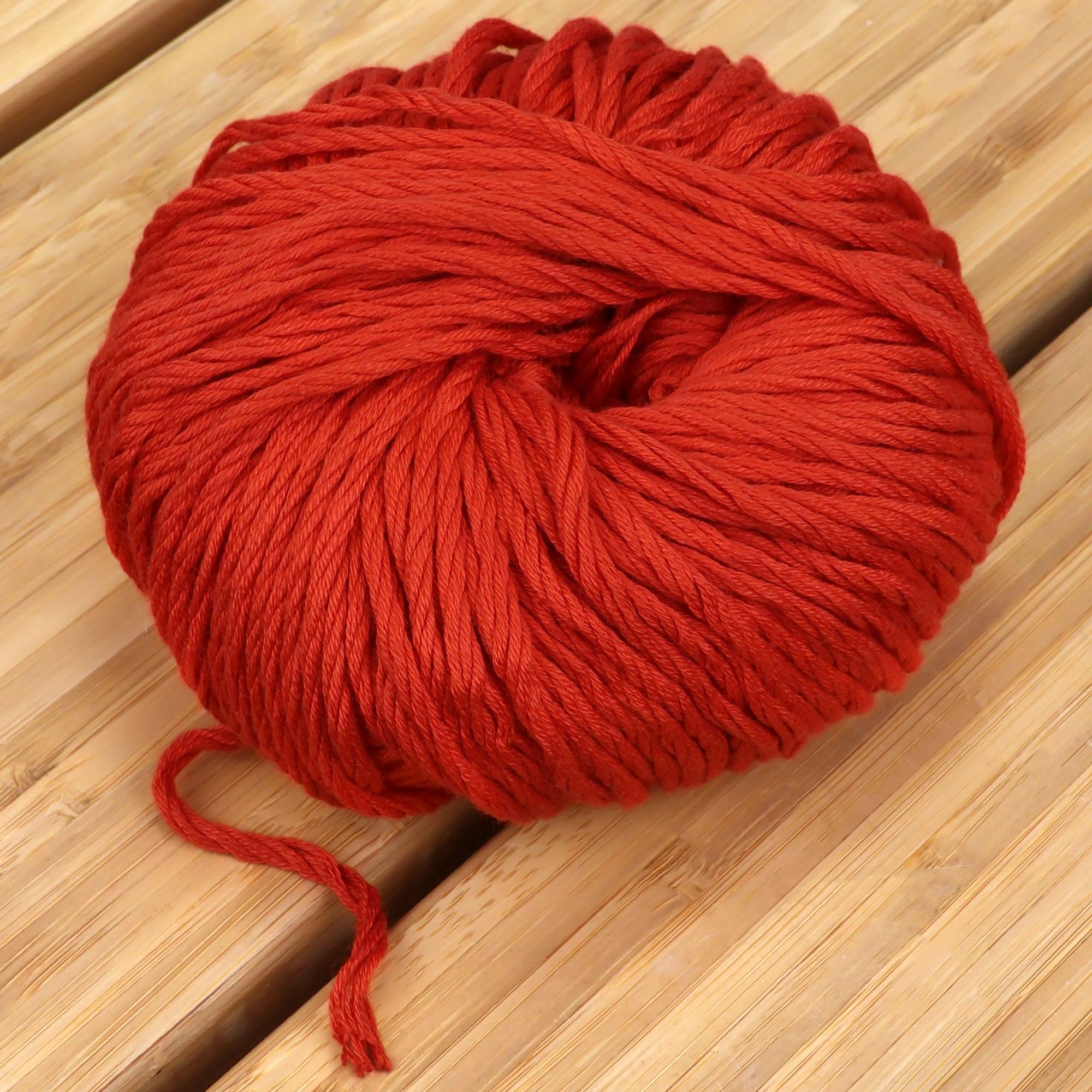 JubileeYarn Bamboo Cotton Chunky Yarn - 100g/Ball - Cherry Red - 2 Balls, 418 Cherry Red - Image 3