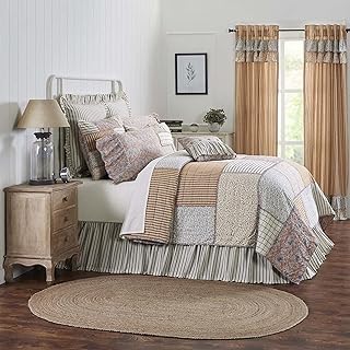 VHC Brands Kaila Country Farmhouse Bedroom Decor Patchwork Luxury King Quilt 120x105