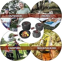 Vista 7 de Bulin 24/13/11/8/4 piezas de utensilios de cocina para camping, juego de cocina ligero para mochileros, equipo de cocina al aire libre para 13 PCS