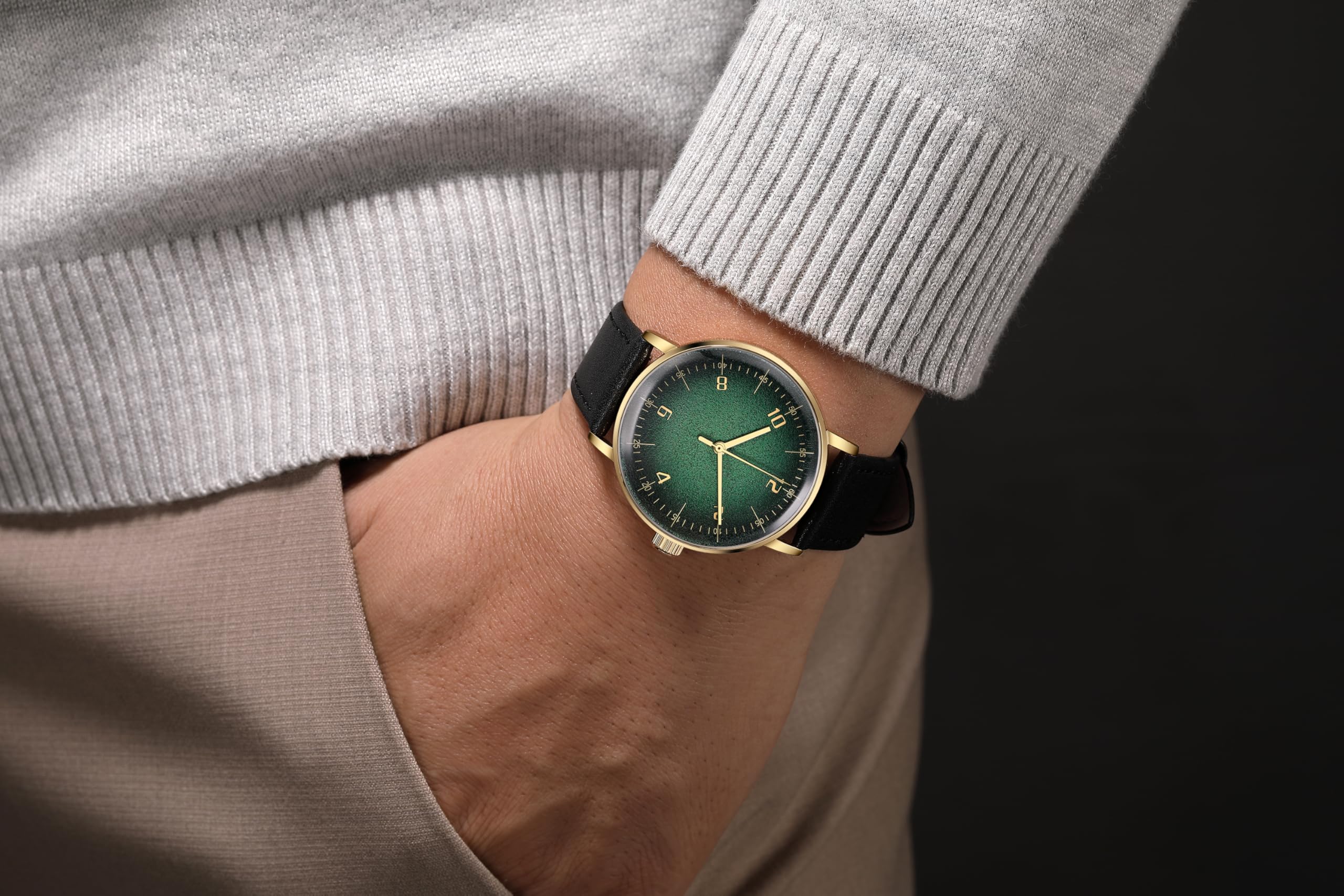 Boyarca Mechaniczny zegarek na rękę w stylu vintage z wypukłym szkłem do zegarka, swobodny i minimalistyczny ręcznie nakręcany mechaniczny zegarek dla mężczyzn i kobiet