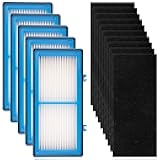 (15 Pack) AER1 Filter 5 HEPA Filters + 10 Carbon Booster Filters Compatible With Holmes AER1 Type Total Air Filter, HAPF30AT And HAP242-NUC, Replacement HEPA Filter Kit