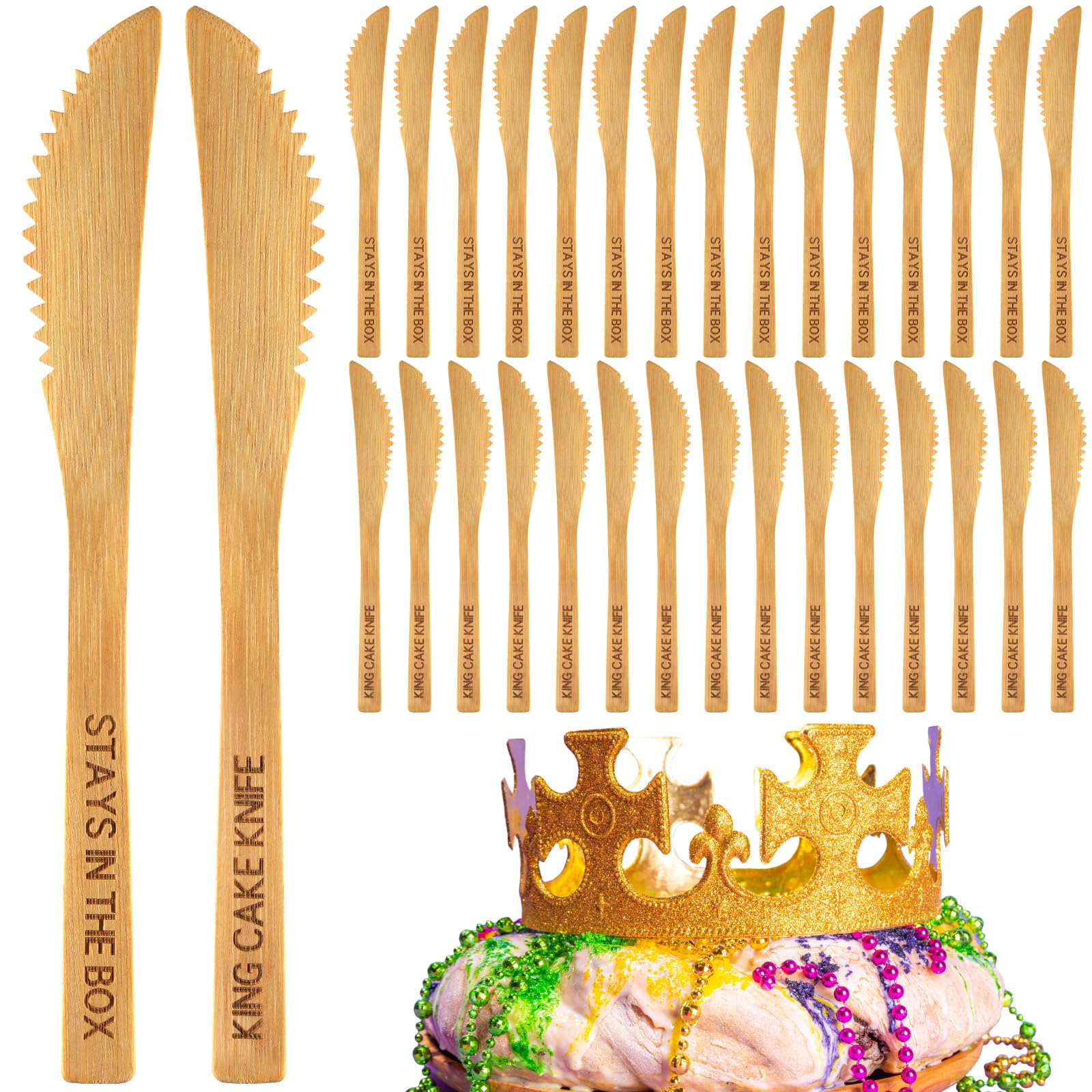 Mardi Gras King Cake Knives - 30 Pack -1