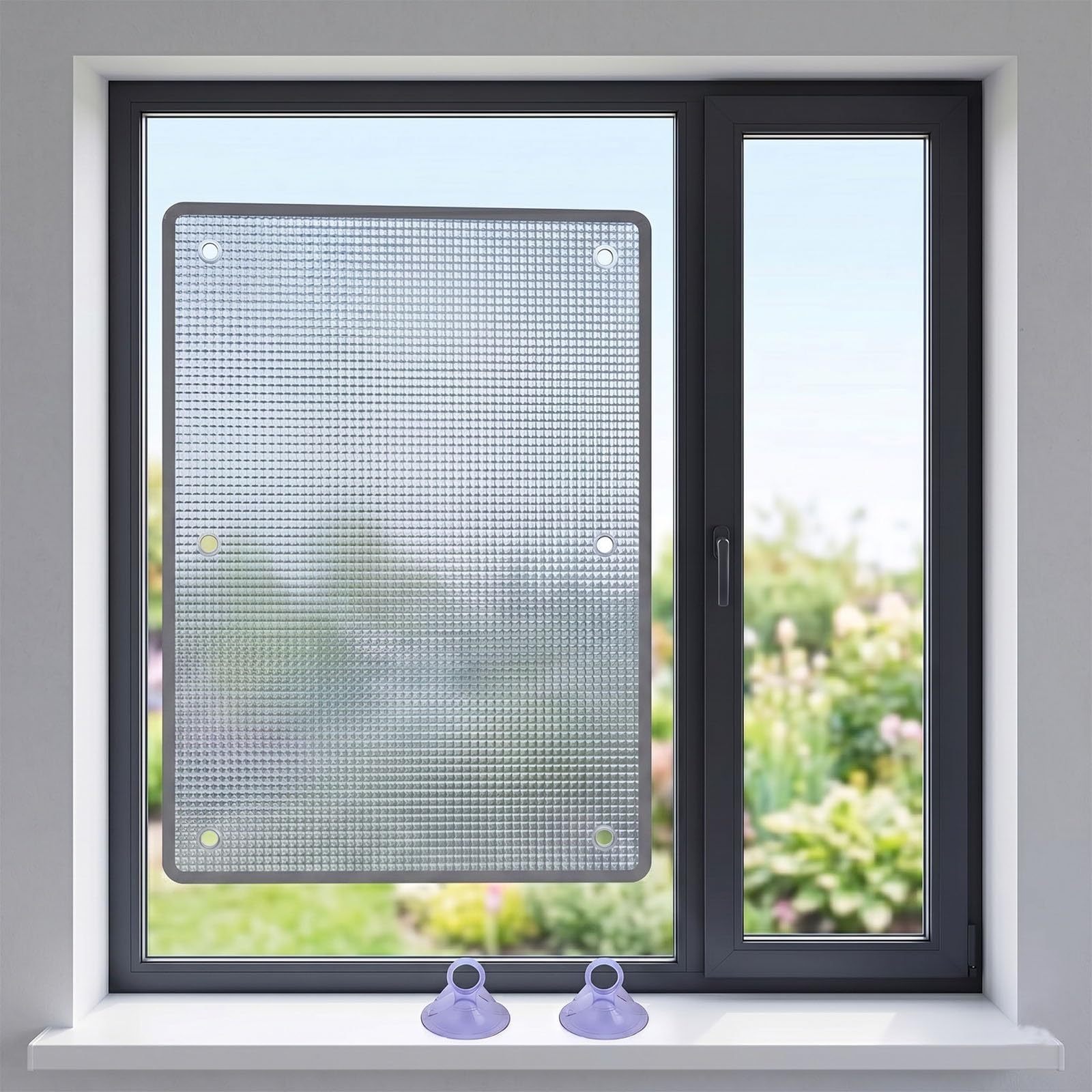 Isolierfolie Fenster Kälteschutz Winter Wärmeschutzfolie Sommer Sonnenschutz Hitzeschutz Saugnäpfe Fensterisolierung Reflektierende Aluminium Folie Energiesparfolie Sichtschutz(Grau,40cm x 125cm) Küche, Haushalt & Wohnen