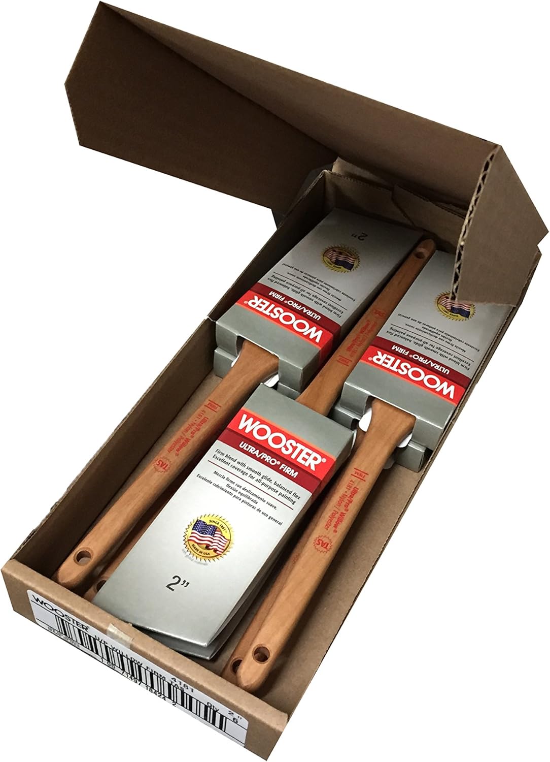 Wooster Brush 4181-2 Inch Ultra/Pro Firm Willow Thin Angle Sash Paintbrush, Pack of 6