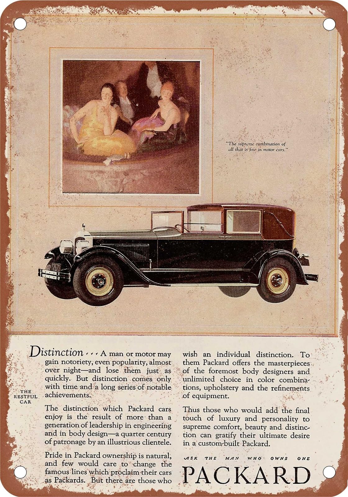Miaomansenstore Metal Sign - 1927 Packard Vintage Ad 05 - Old Retro Rusty Look Home Decor