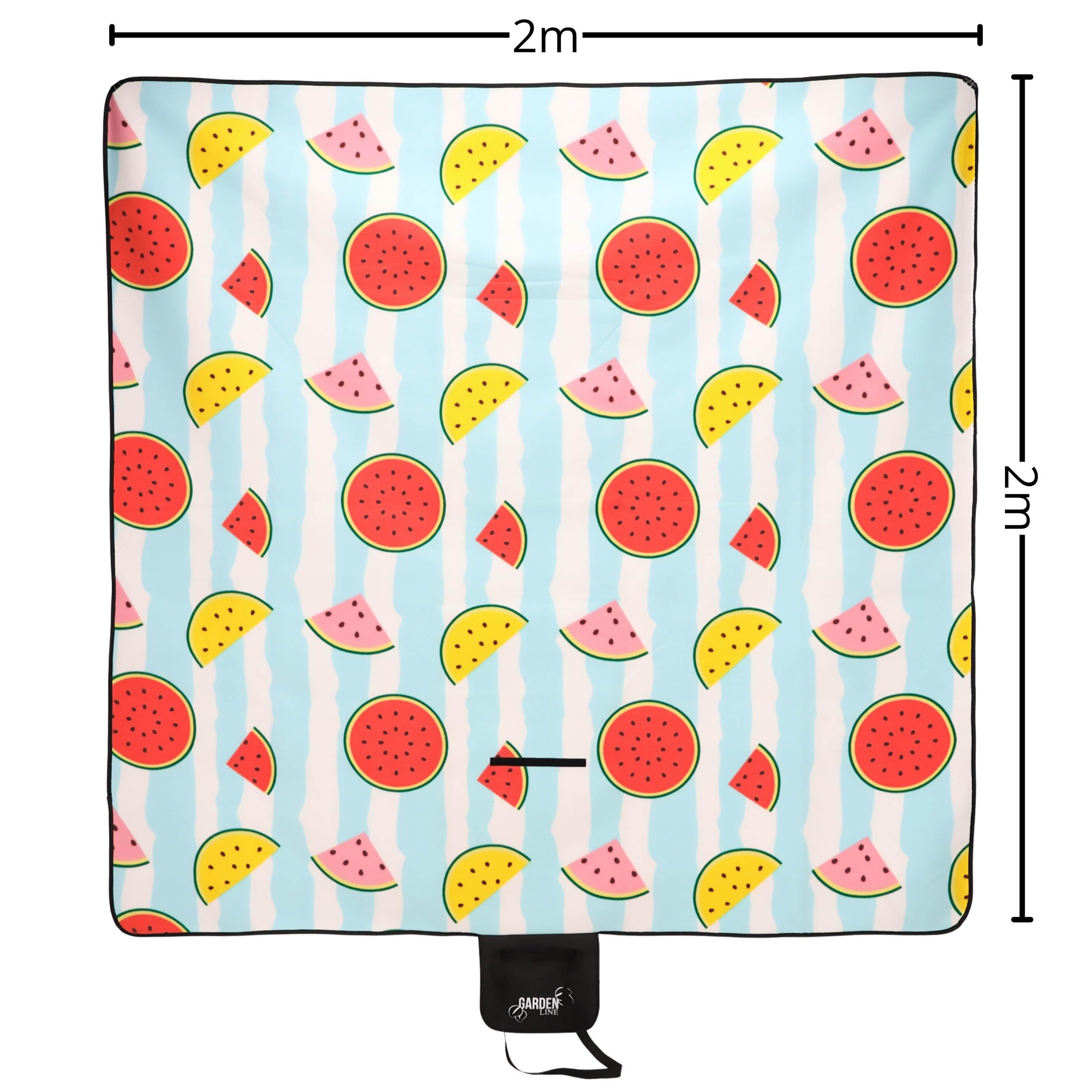 Coperta da picnic con isolamento termico, tappetino da spiaggia, impermeabile, con manico (multicolore, 200 x 200 cm)