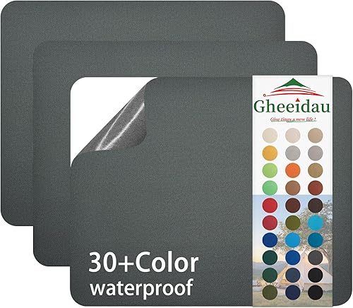 Parche de reparación de lienzo de 9 x 11 pulgadas, 3 piezas, impermeable, autoadhesivo para tiendas de campaña, cubierta de barco, toldo