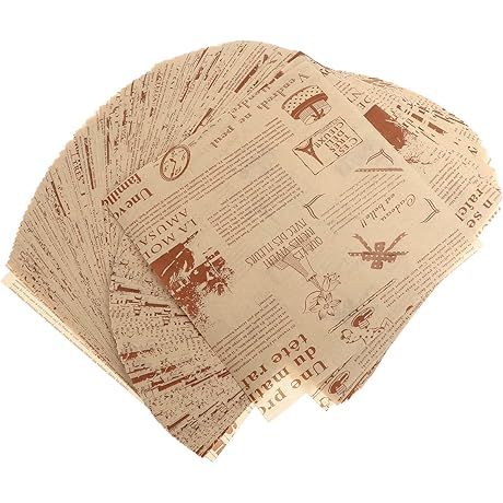 Healifty Parchment Paper For Printing, 200Pcs English Newspaper Precut Baking Sheets