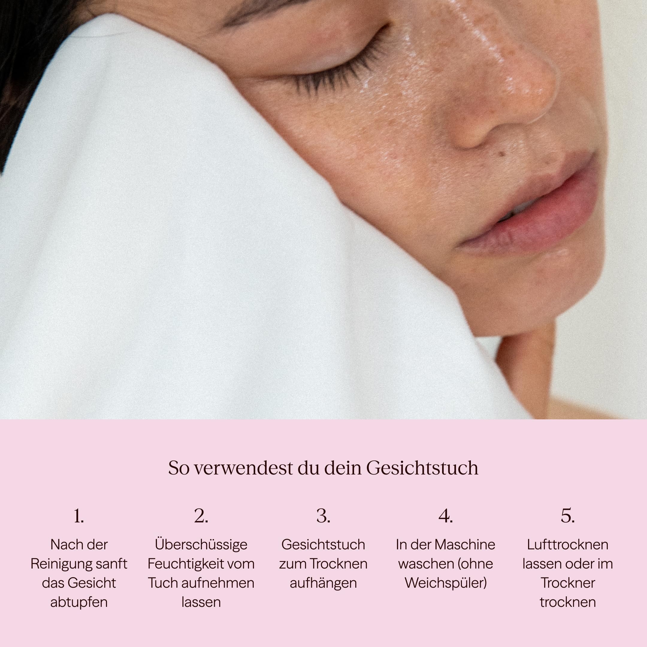 Waschies waschbare feine Gesichtstücher 5er-Set Braun/Weiß, Alle Hauttypen | Hygienisch zum Abtrocknen, reduziert Hautirritationen, Sanft & hypoallergen, waschbar, wiederverwendbar & nachhaltig