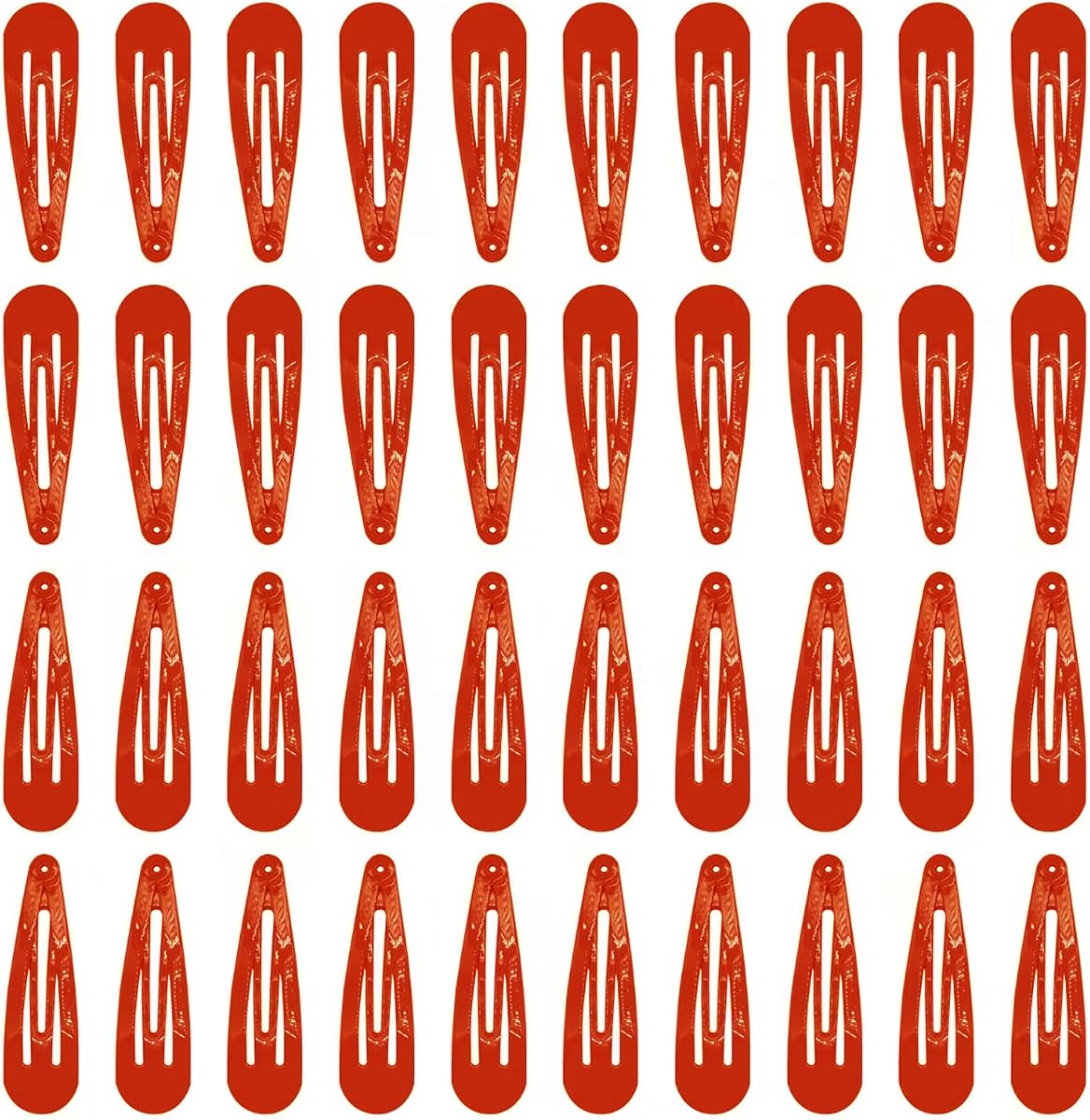 40Pcs 2In red Hair Clips Snap Metal Barrettes For Women | NO Slip Snap Hair Clips Hair Marrettes For Women Small hair clips