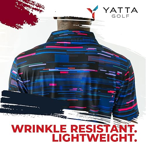 Miniatura 6 de YATTA GOLF - Mens Golf Shirt Moisture Wicking Quick-Dry Short Sleeve - Standout Performance Casual Polo Shirts for Men