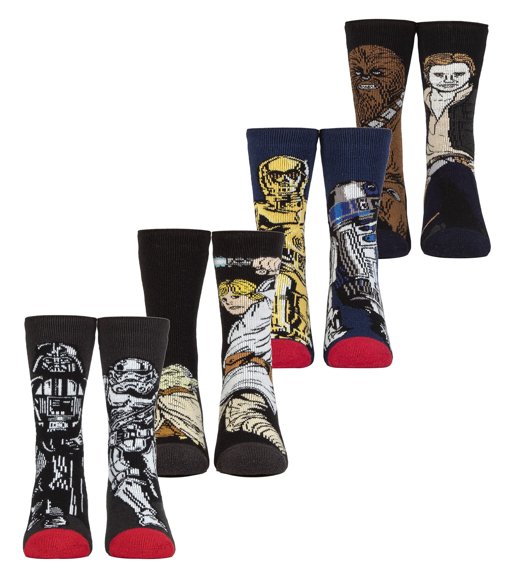 HEAT HOLDERS - Pack De 4 Pares De Calcetines Térmicos Star Wars Para Niños, Gruesos Y Cálidos