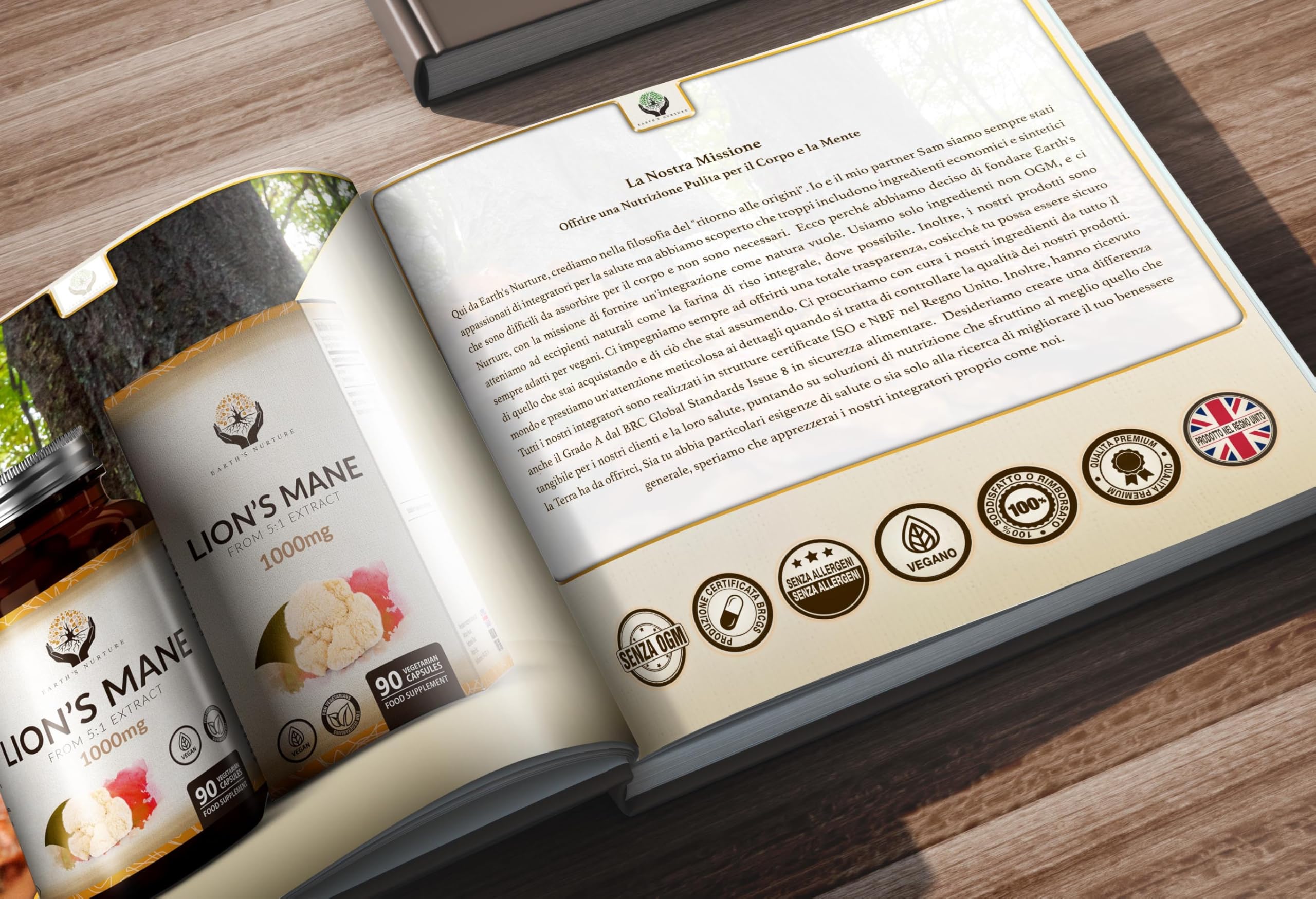 EN Lions Mane | 1000mg Lion's Mane per Dose | Alta Potenza Fungo Criniera di Leone - 90 Lion-Mane Mushroom Capsules | Non-OGM, Senza Glutine e Allergeni | Prodotto nel Regno Unito