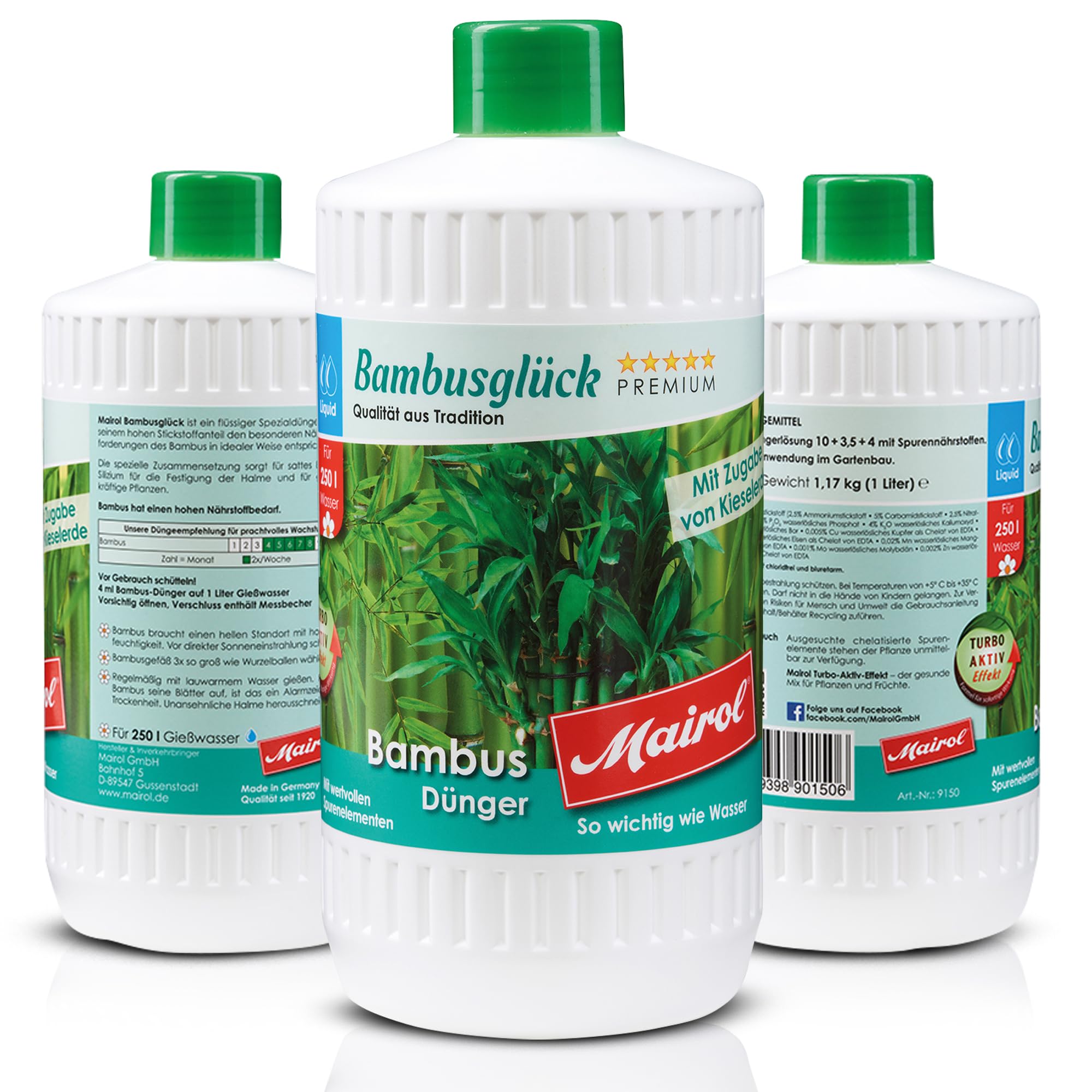 Mairol Bambusdnger flssig, Bambus Dnger Bambuspflanzen Flssigdnger   Bis zu 250 Liter Giewasser (1.000ml) - Nhrstoff-Booster krftiges  Wachstum und grne Bltter, Langzeit Dnger : Amazon.de: Garten